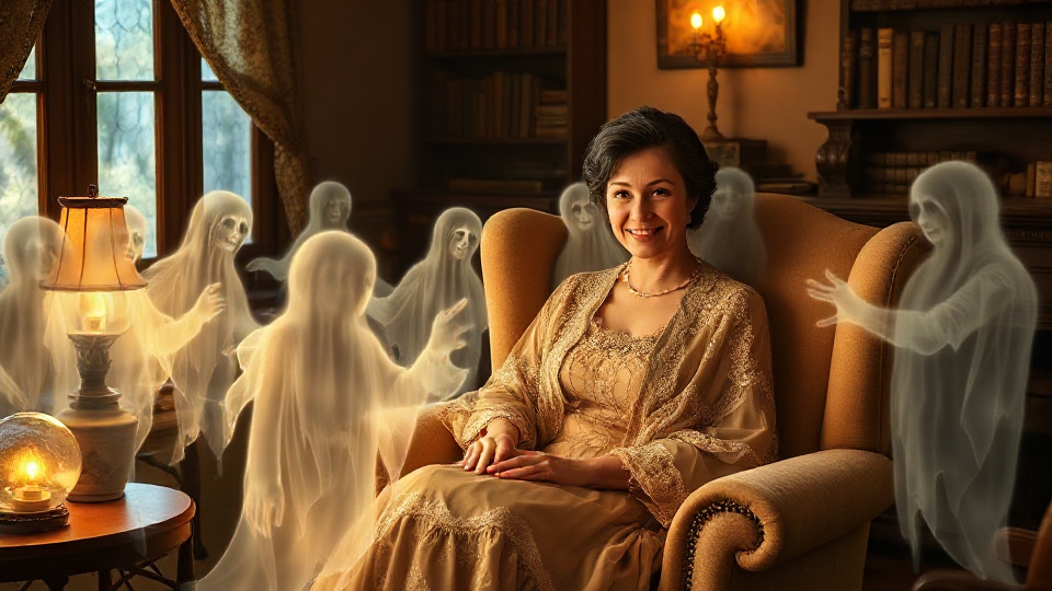 A Victorian woman with a ghost